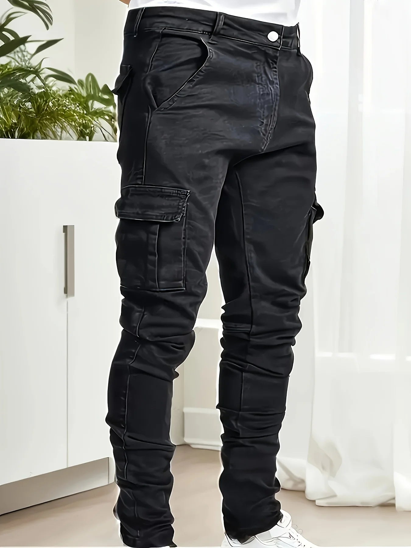 Men’s Straight-Leg Denim Jeans – Casual & Functional