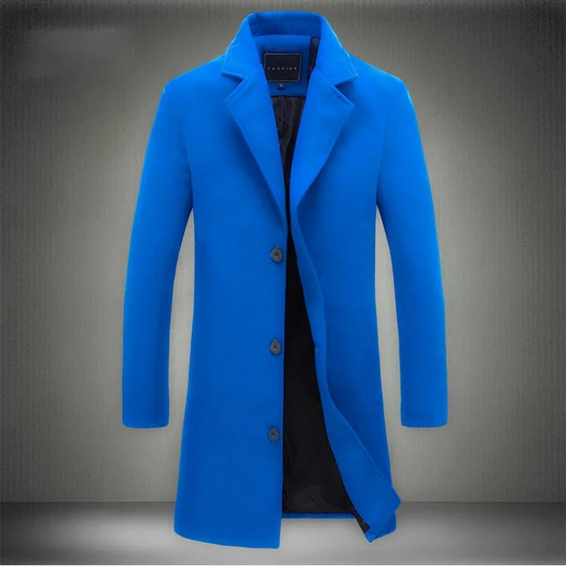 Men’s Wool-Blend Long Coat