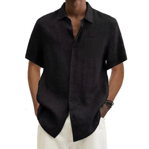 Men’s Cotton-Linen Short Sleeve Shirt