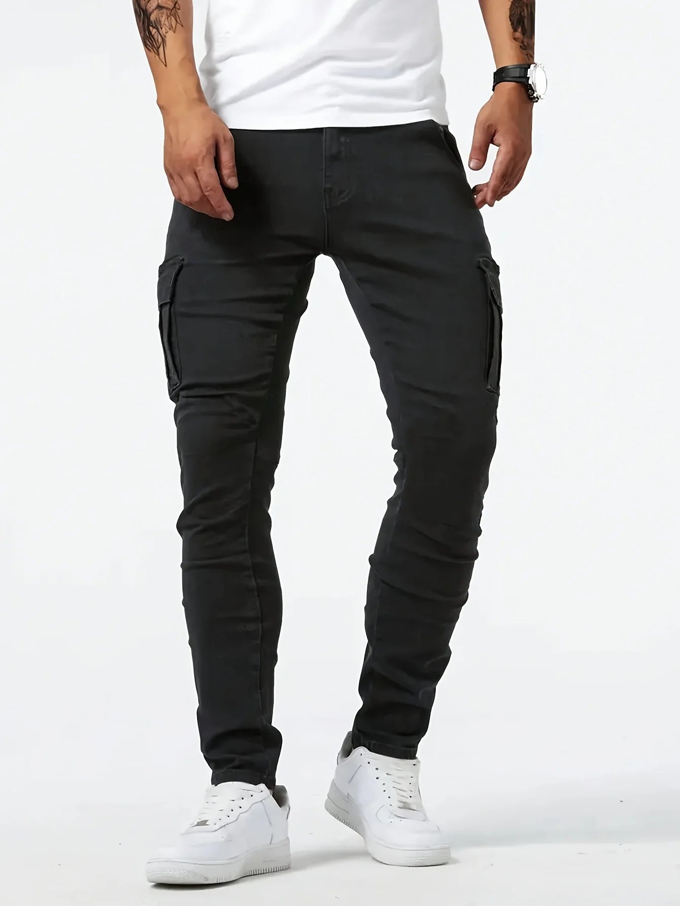 Men’s Straight-Leg Denim Jeans – Casual & Functional