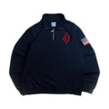 Jeffrey Epstein Quarter Zip Navy Blue Sweatshirt Retro Y2K