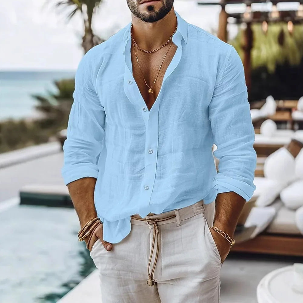 Men’s Cotton-Linen Summer Shirt