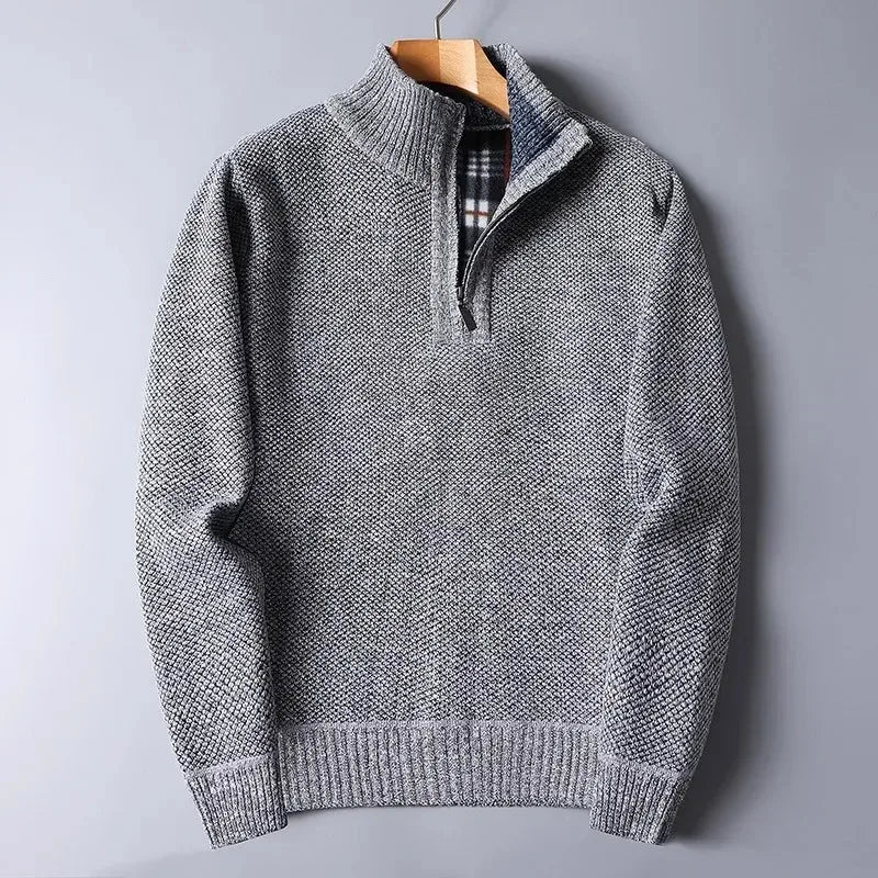 Men’s Thick Mock-Neck Half-Zip Sweater