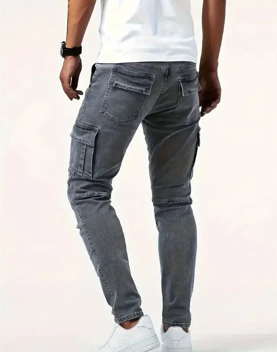 Men’s Straight-Leg Denim Jeans – Casual & Functional